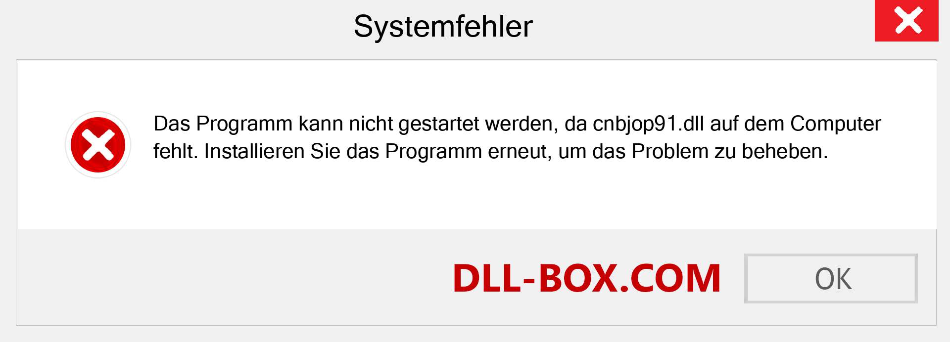 cnbjop91.dll-Datei fehlt?. Download für Windows 7, 8, 10 - Fix cnbjop91 dll Missing Error unter Windows, Fotos, Bildern